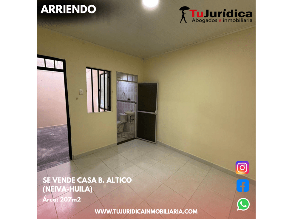 SE ARRIENDA CASA B.ALTICO (NEIVA-HUILA) - 1