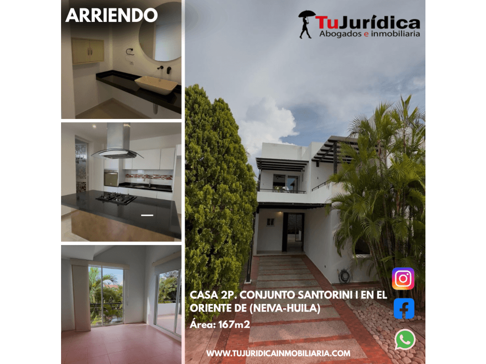 SE ARRIENDA CASA 2P CONJUNTO SANTORINI I (NEIVA-HUILA) - 1