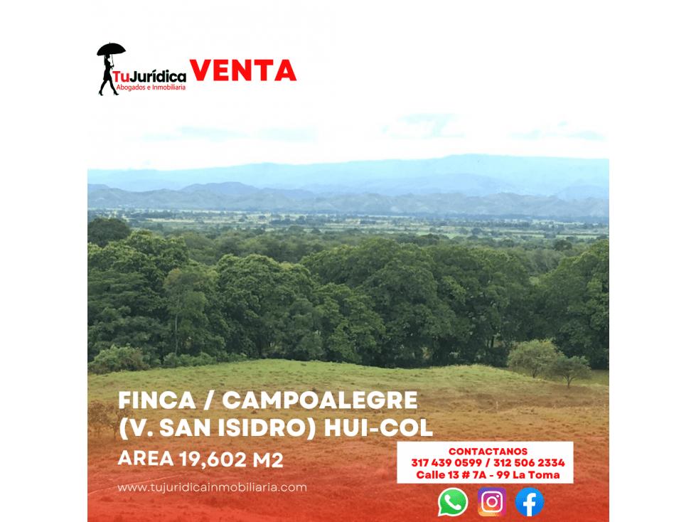 SE VENDE FINCA CAMPOALEGRE (V. EL SALADO) HUI-COL - 1