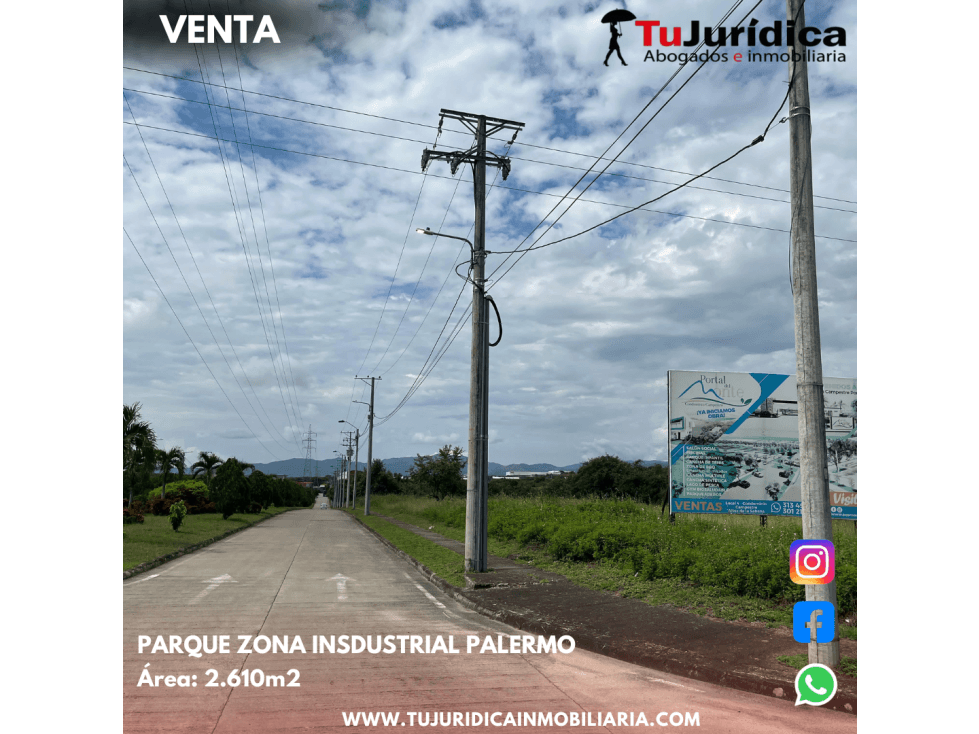 SE VENDE ESPECTACULAT LOTE ZONA INSDUSTRIAL PALERMO (HUILA-COL) - 1