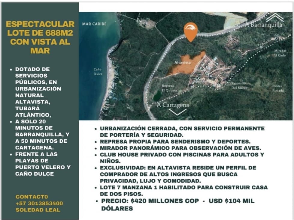 Se Vende Lote en Tubara - 1