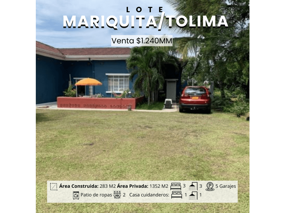 VENTA DE LOTE EN MARIQUITA/TOLIMA - 1