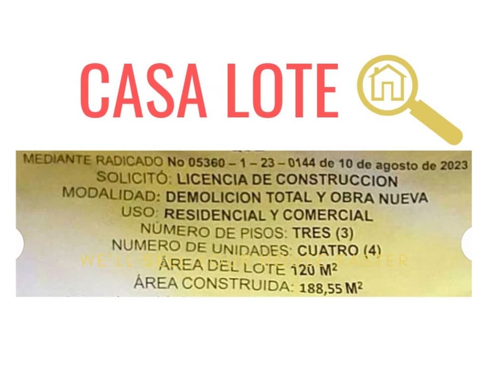 VENTA CASA LOTE ITAGUI CALATRAVA - 1