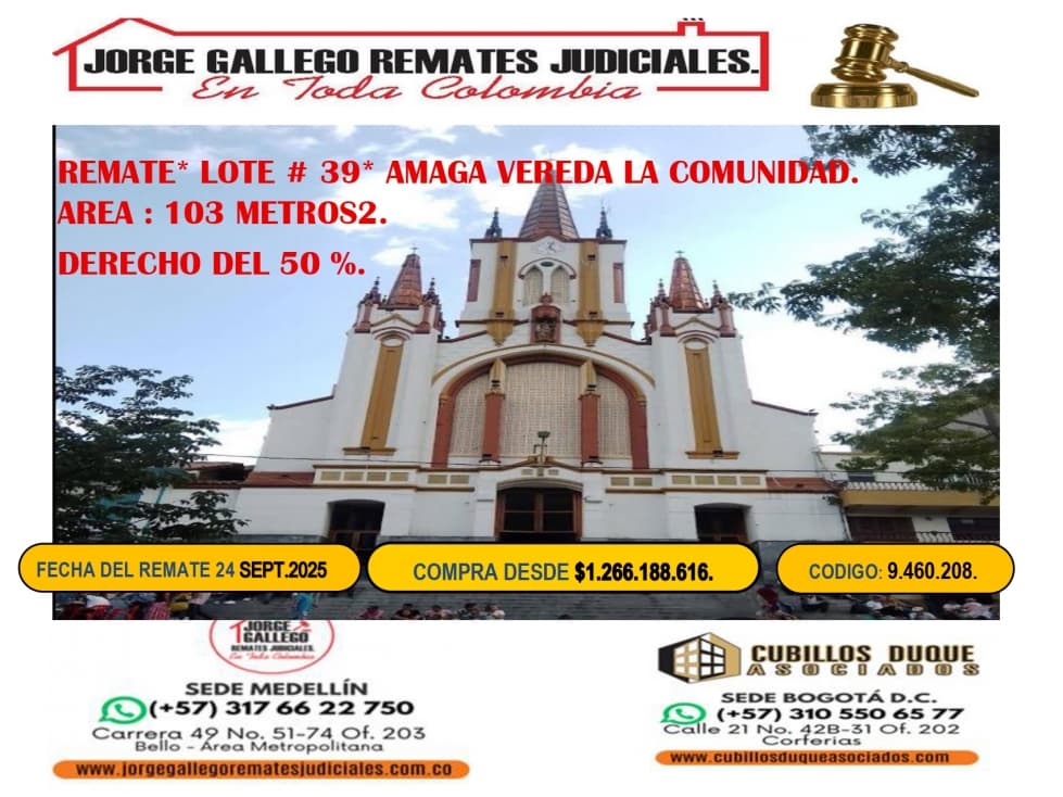 REMATE* LOTE # 39 * AMAGA VEREDA LA COMUNIDAD.DERECHO 50 %. - 1