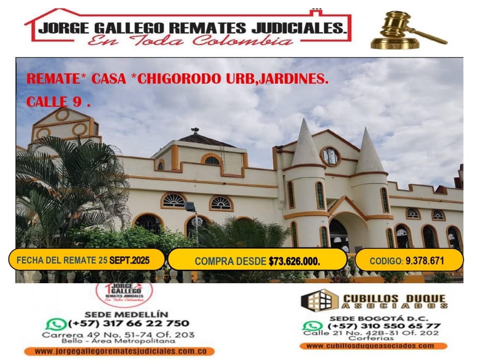 REMATE*CASA* CHIGORODÓ *URBANIZACION JARDINES. - 1