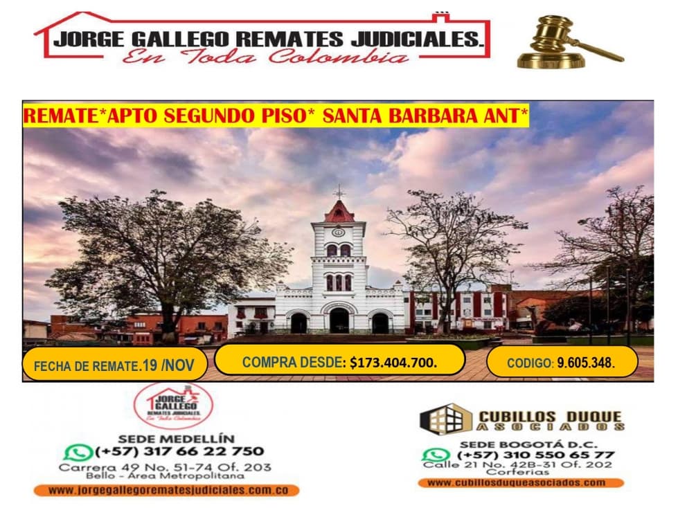 REMATE *APTO SEGUNDO PISO* SANTA BARBARA - 1