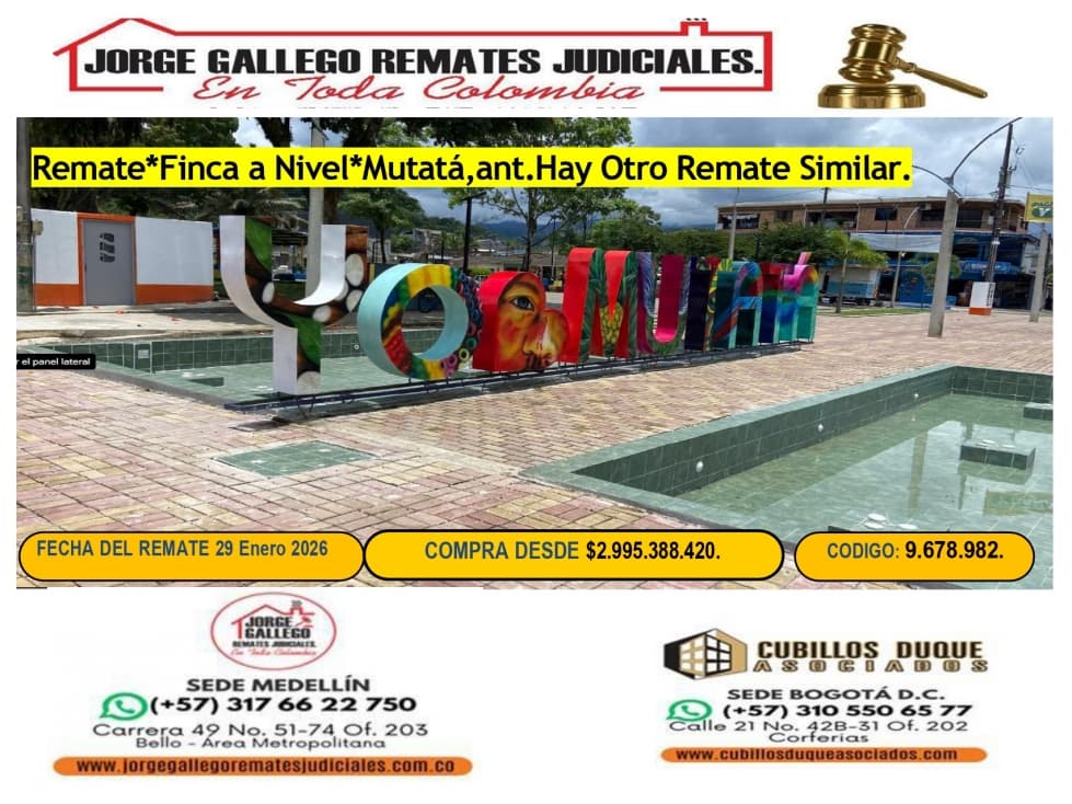 Remate *Finca A Nivel*Mutatá, - 1