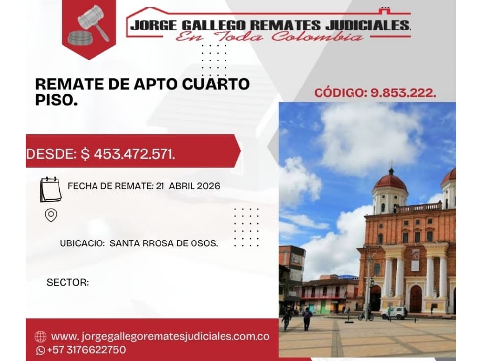 Remate*Apto* SANTA ROSA DE OSOS. - 1