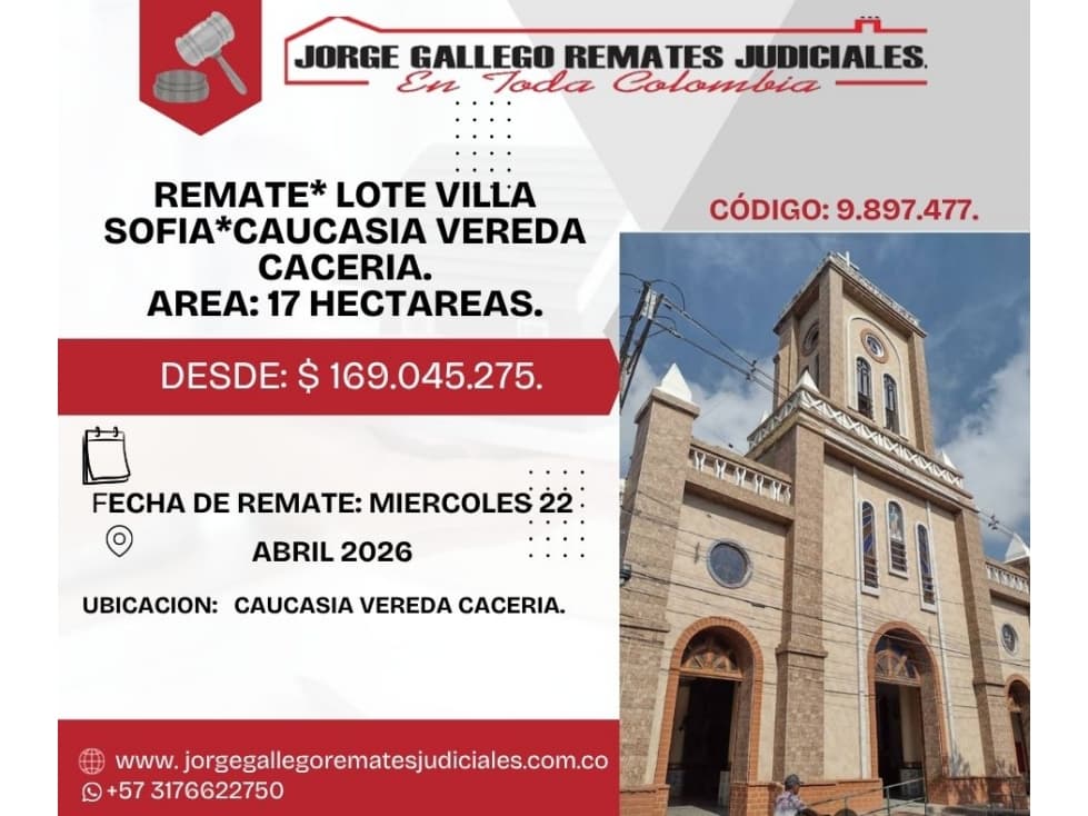 REMATE LOTE VILLA FLORA* CAUCASIA VEREDA CACERIA. - 1