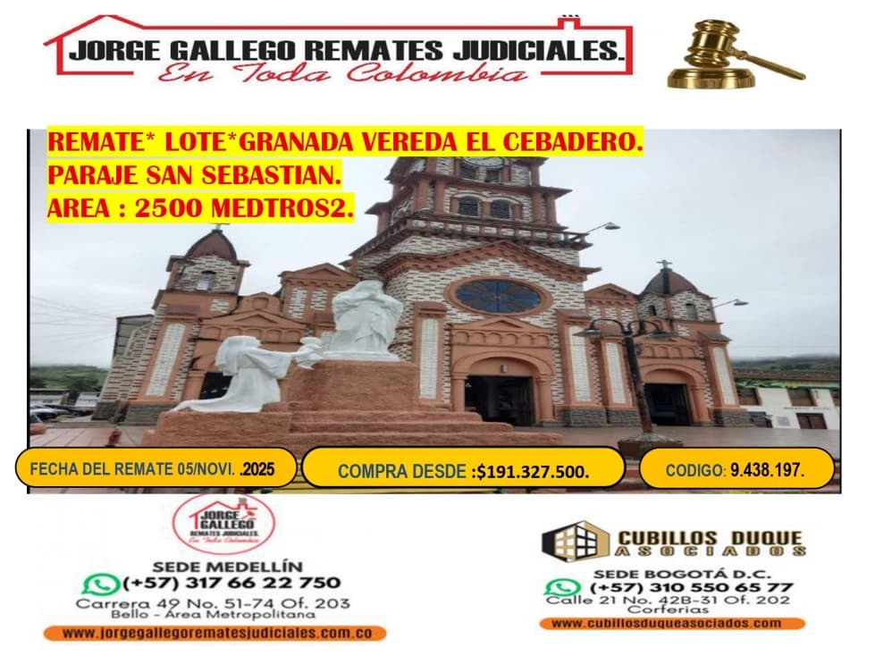 REMATE * LOTE *GRANADA VEREDA EL CEDRON PARAJE SAN ESTEBAN. - 1