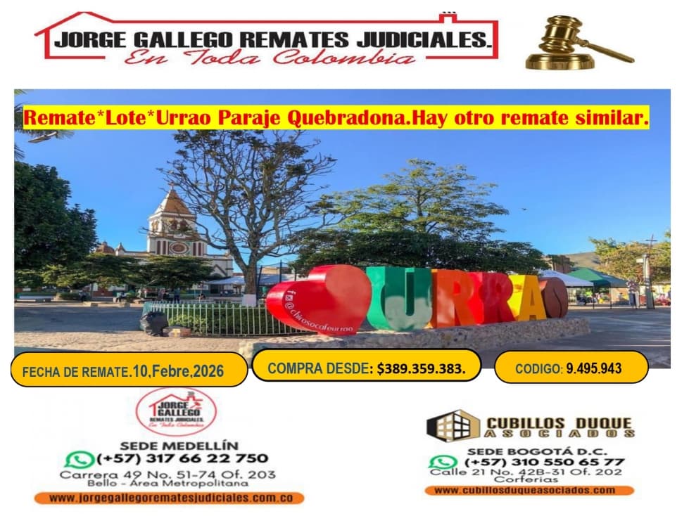 REMATE * LOTES * URRAO PARAJE LA QUEBRADONA. - 1