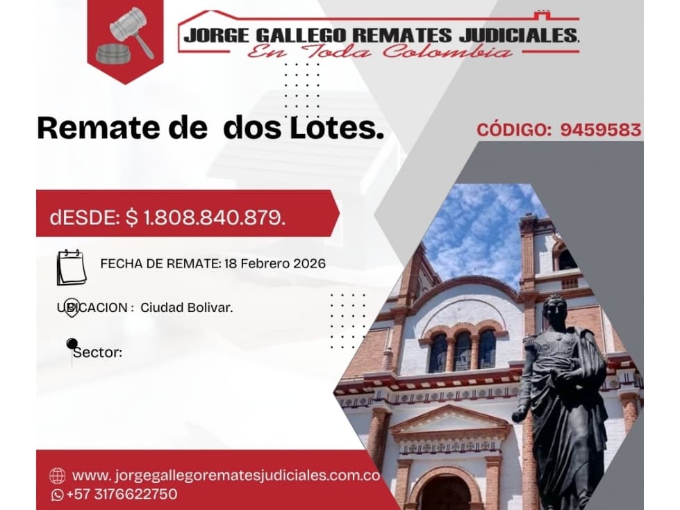 REMATE * DOS LOTES* CIUDAD BOLIVAR* - 1