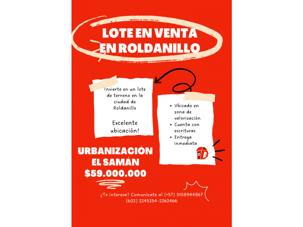 Se vende lote en la Urbanización el Samán, Roldanillo - 1