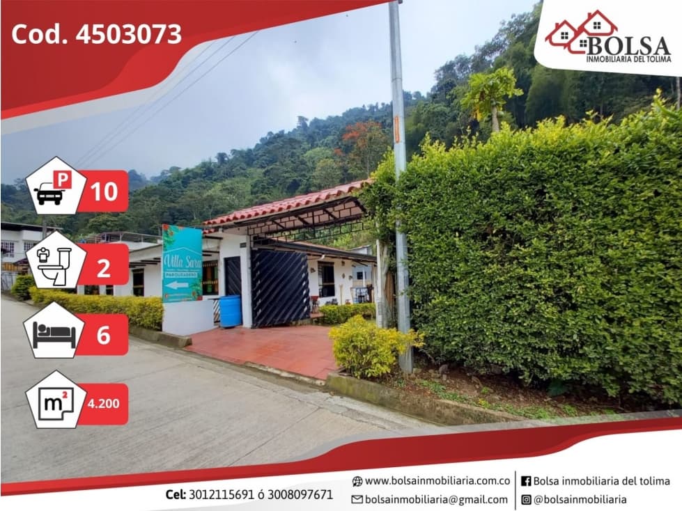 VENDO HERMOSA FINCA EN VEREDA CAI VIA CAÑON DEL COMBEIMA - 1
