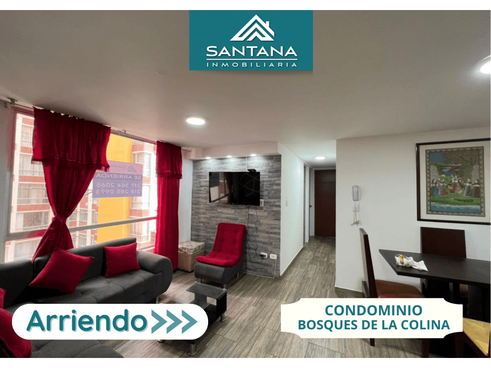ARRIENDO APARTAMENTO AMOBLADO EN BOSQUES DE LA COLINA 1 - 1