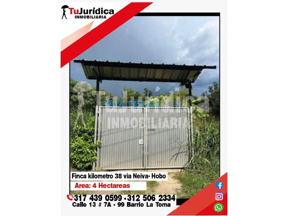 SE VENDE FINCA RECREACIONAL Y PRODUCTIVA KM 38 VIA NEIVA - HOBO - 1