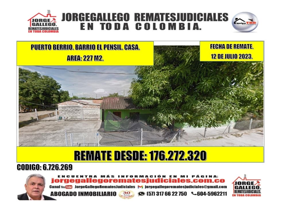 Remate. Puerto Berrio. Barrio El Pensil. Casa. - 1