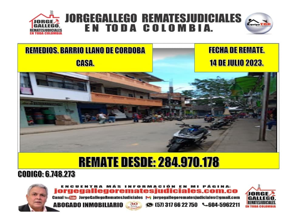 Remate. Remedios. Barrio LLano de Cordoba. Casa. - 1