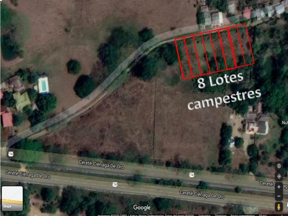 VENDE LOTES EN CIENAGA DE ORO AREA DE 300m2 - 1