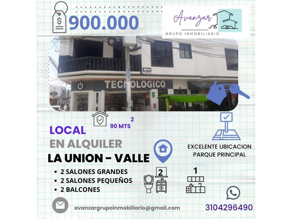 Se arrenda excelente local comercial en el municipio de la Union Valle - 1