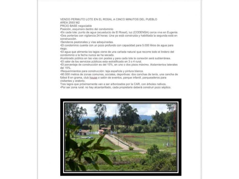 lote en condominio en venta El Rosal Cundinamarca (N.H.) - 1